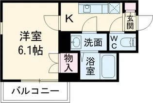 ベルメゾン松戸【1階】の間取り