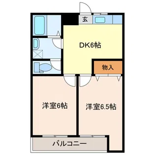 ルチェーレ愛野III【1階】の間取り