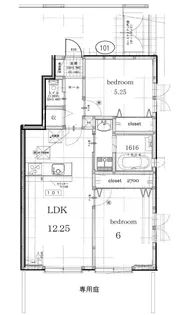 パイングローフラット【1階】の間取り