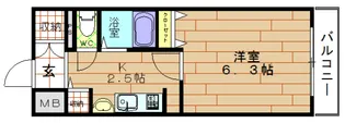 ライジングコートベイシティ西九条ノース【4階】の間取り