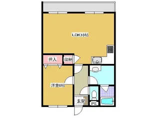 ●マンションライブイン【1階】の間取り