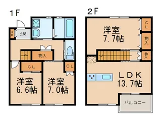福岡県福岡市南区寺塚1【一戸建】の間取り