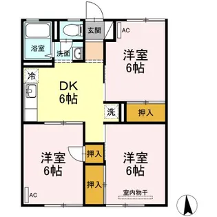 ハイツ御城 A【1階】の間取り
