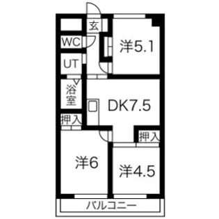 ソレイユフジ【5階】の間取り
