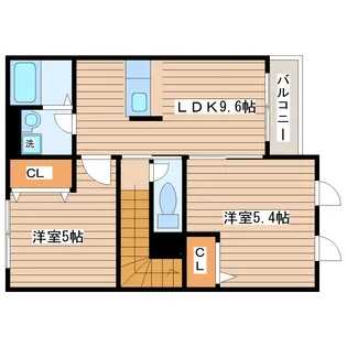 2LDKの間取り画像