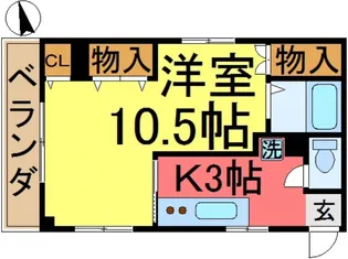 1Kの間取り画像