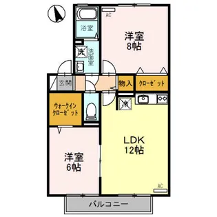 福岡県久留米市東合川町【アパート】の間取り