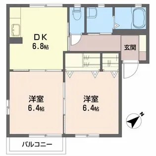フレサ 二番館【2階】の間取り