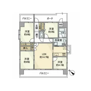 クレストフォルム横濱サウスステージ【8階】の間取り