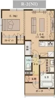ユーソニアン・ひ生B【1階】の間取り