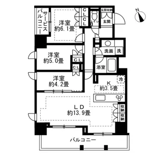 アトラス麻布十番【5階】の間取り