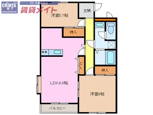 セピアコート【2階】の間取り