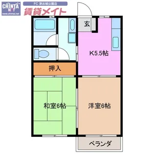 ハイツドヌール B棟【2階】の間取り