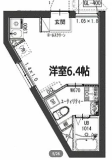 フラシア東品川【2階】の間取り