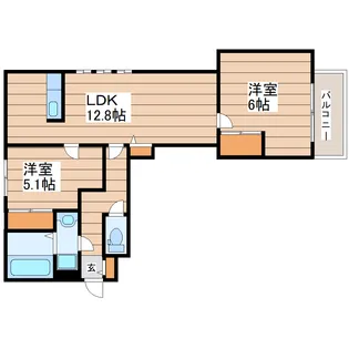ベルリード北仙台【2階】の間取り