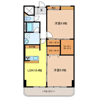 岐阜県岐阜市宇佐2【マンション】の間取り