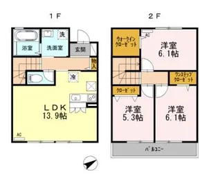 東京都府中市西府町4【一戸建】の間取り