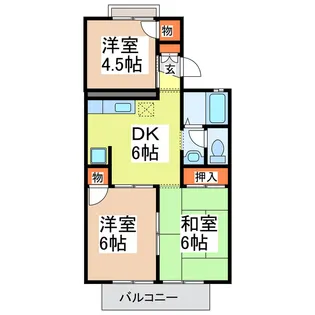 冬築タウンパートII【1階】の間取り