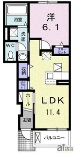 埼玉県川越市中台南1【アパート】の間取り