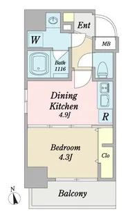 プロシード南砂町【2階】の間取り