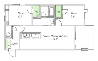大阪府大阪市東住吉区田辺3【マンション】の間取り