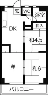 ラッフル花池【5階】の間取り