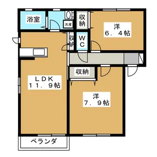 セピアコート西河原 A棟【1階】の間取り