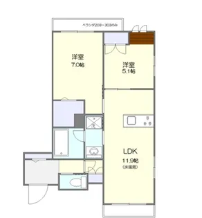 East sedona【1階】の間取り