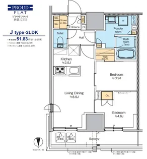プラウドフラット四谷三丁目【11階】の間取り