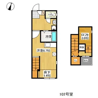 福岡県福岡市西区西都1【アパート】の間取り