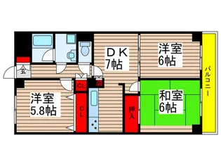 ペアヒルズ大野【3階】の間取り