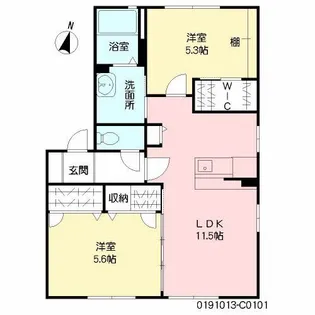 コンフォール川原田 C棟【1階】の間取り