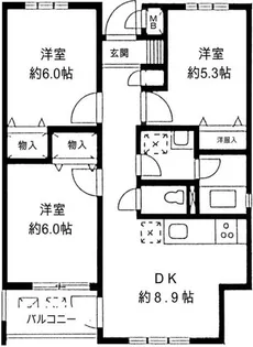 シダークレストあざみ野B棟【2階】の間取り