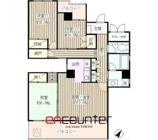 茗荷谷パークレジデンス【9階】の間取り