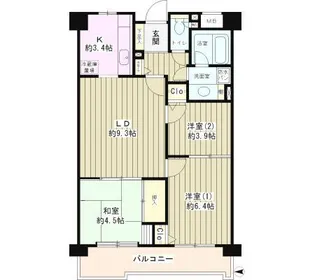 コーボック新小金井【3階】の間取り