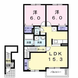 ベレーザB【2階】の間取り