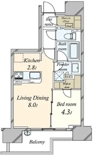 シティハウス中目黒ハウス【6階】の間取り