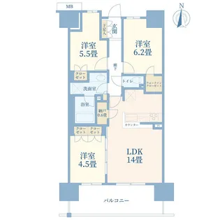 ザ・パークハウスオイコス赤羽志茂サードスクエア【2階】の間取り
