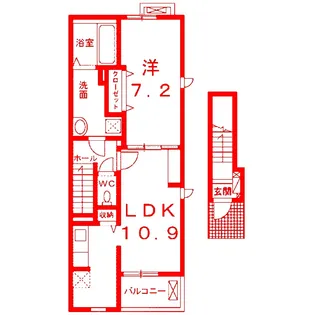 ミルティーユB【2階】の間取り