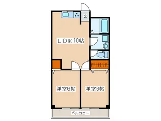 ベルジュ-ル ワキ【4階】の間取り