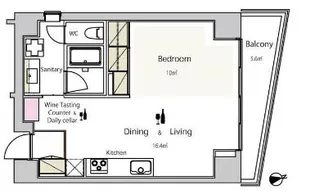 ワインアパートメント【9階】の間取り
