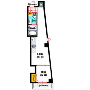 アパートメント谷町【8階】の間取り