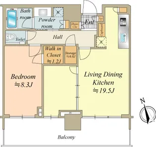 パークタワー勝どきミッド【21階】の間取り