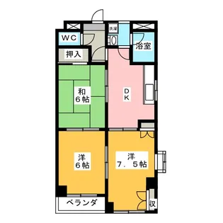 川越マンション【1階】の間取り