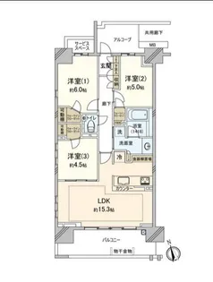 パークホームズ夕陽丘【5階】の間取り
