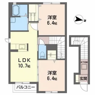 シャーメゾン・輝【2階】の間取り
