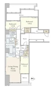 ワールドシティタワーズ ブリーズタワー【37階】の間取り