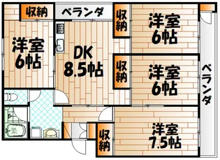 ヴィラナリー小倉南E【3階】の間取り