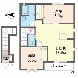 ガーデニアナナ【2階】の間取り