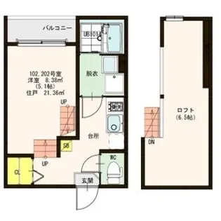 ハーモニーテラス大和町III【2階】の間取り